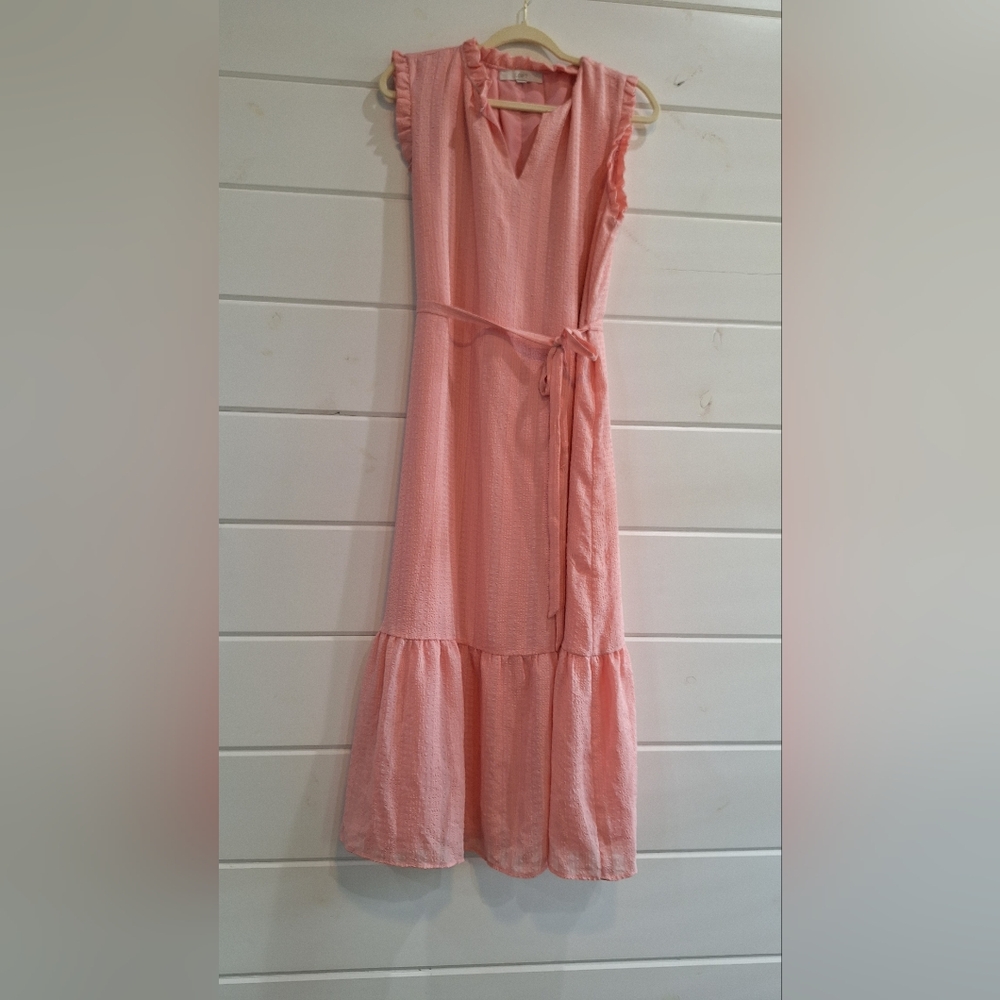LOFT Ruffle Sleeveless Midi Dress - Picture 3 of 7